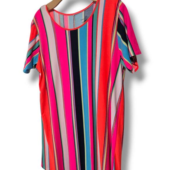 Bobbie Brooks women's multicolor striped short sleeves tshirt dress xl - Picture 3 of 7